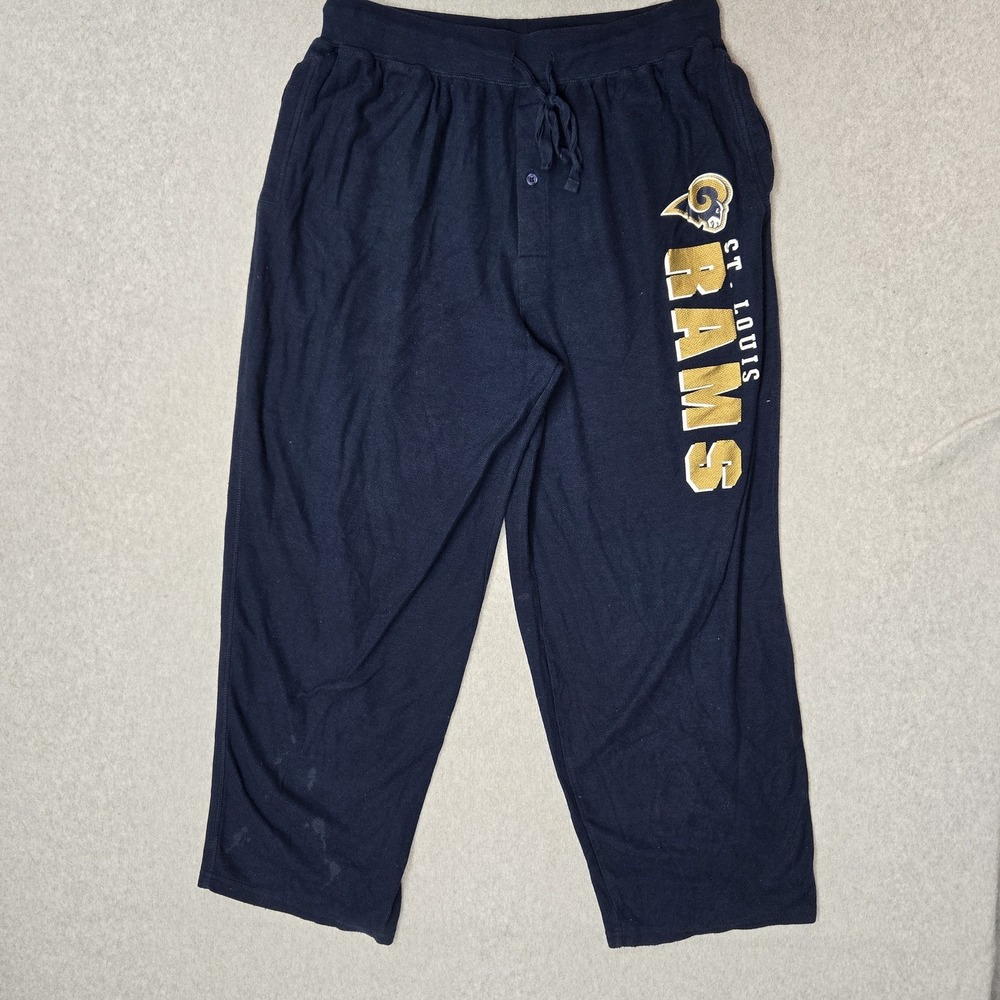 St Louis Rams Men Sleepwear L Navy Blue NFL Team Apparel Pajama Pants READ